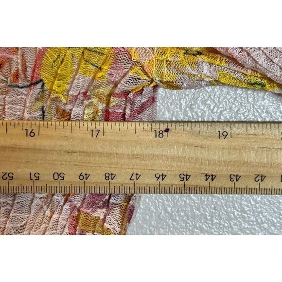 Free People We The Free Angelina Lace Top in Light Pink Yellow Floral Combo XL - Picture 11 of 11